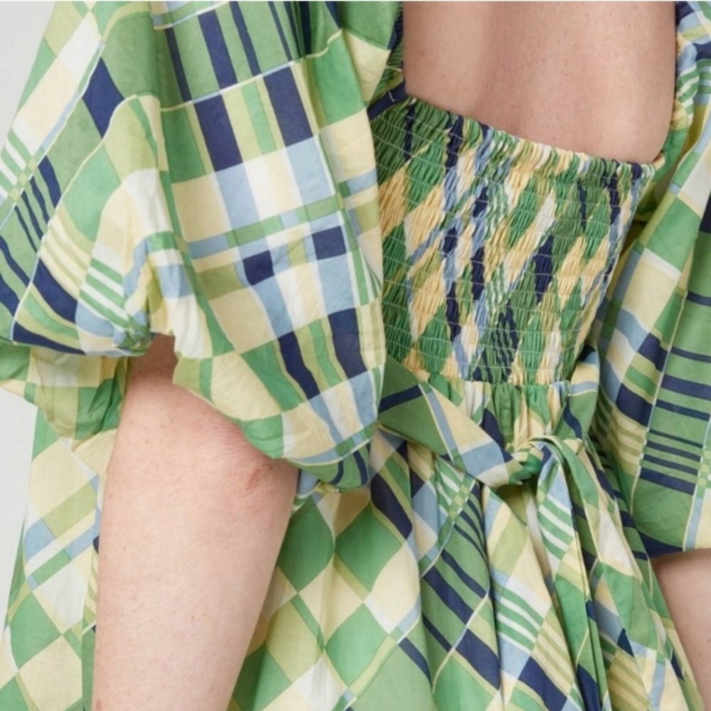 Faithfull the Brand Falabelle tiered checked cotton-poplin midi dress Size L - Picture 12 of 13